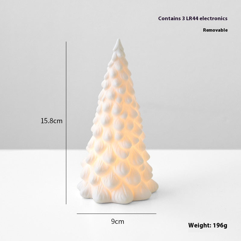 Luminous Ceramic Christmas Decor: Trees, Snowman, and Houses