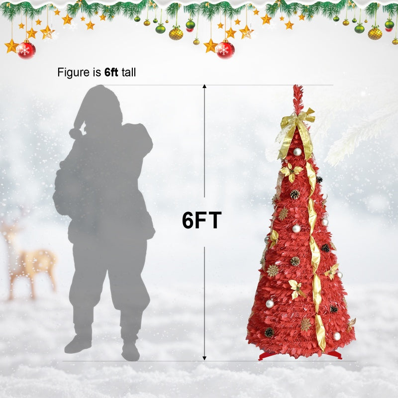 6ft Pre-Lit Christmas Tree with Decorations & Lights