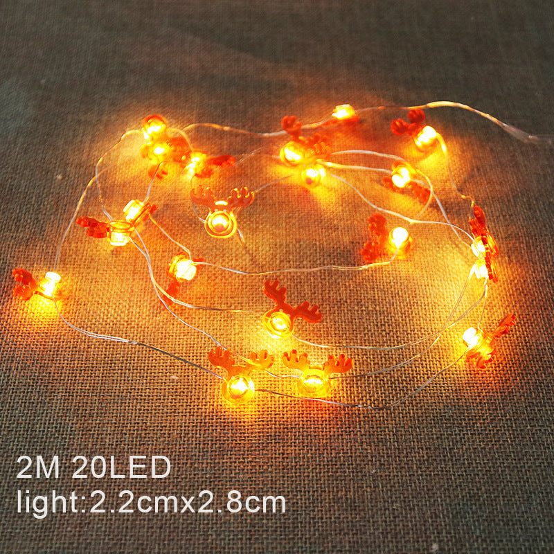 Mini LED Battery-Operated Christmas Lights - Snowflake & Deer