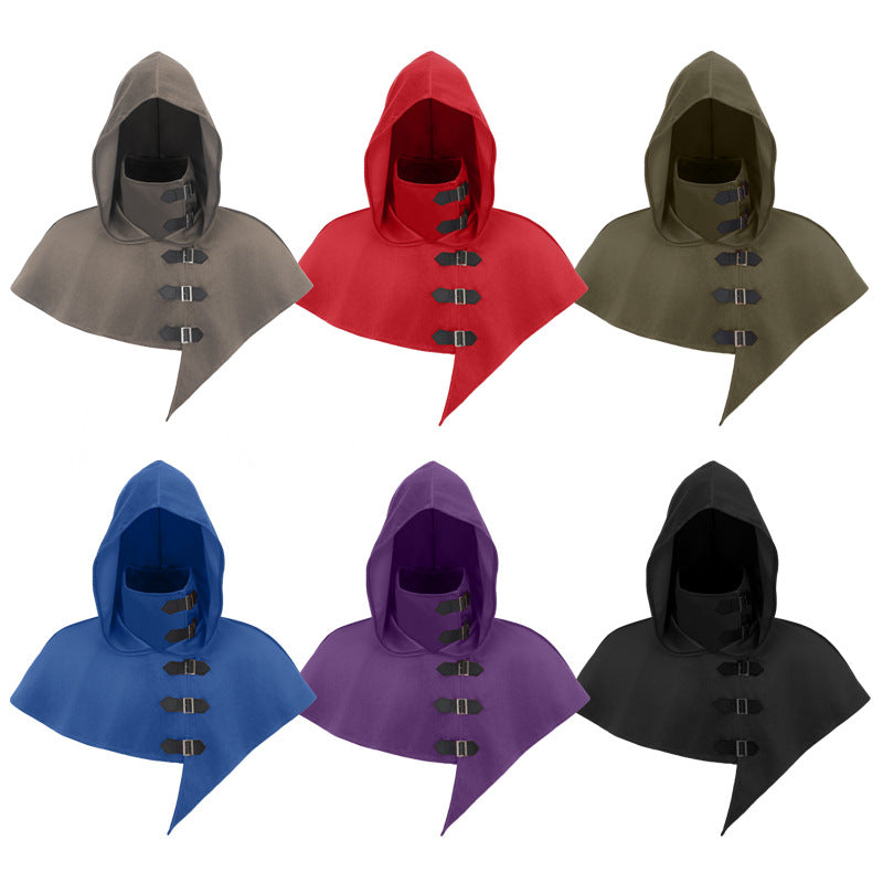 Hooded monk robe costume detail view