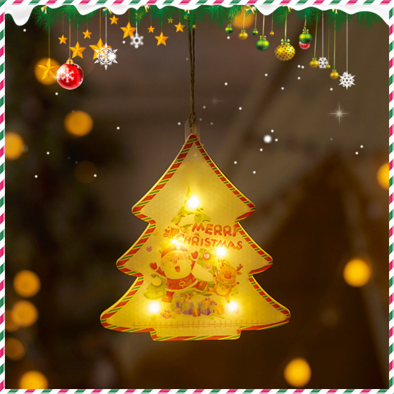 Festive Hanging Christmas Lights with Decorative Characters