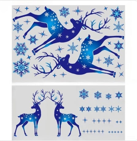 Christmas Elk & Snowflake Window & Wall Sticker Decoration