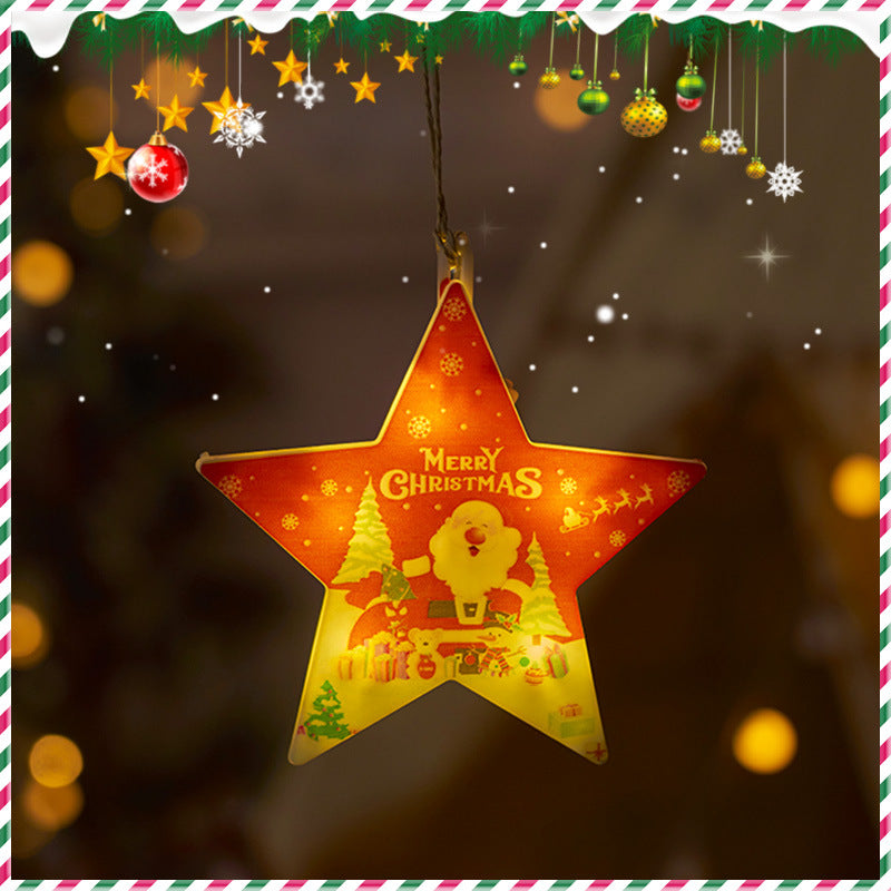 Festive Hanging Christmas Lights with Decorative Characters