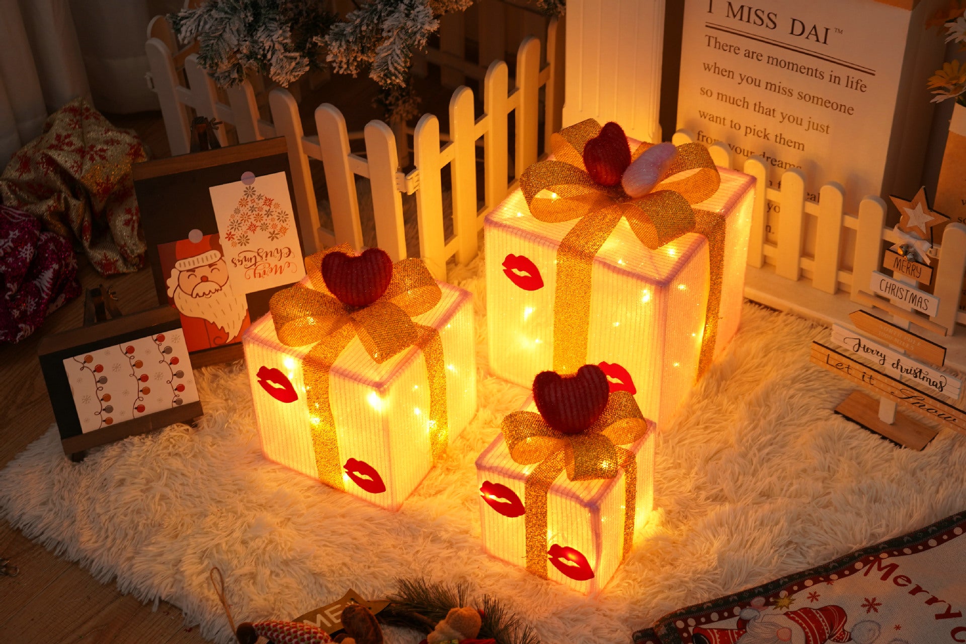 Battery-Powered LED Christmas Gift Box Decoration Lights Set