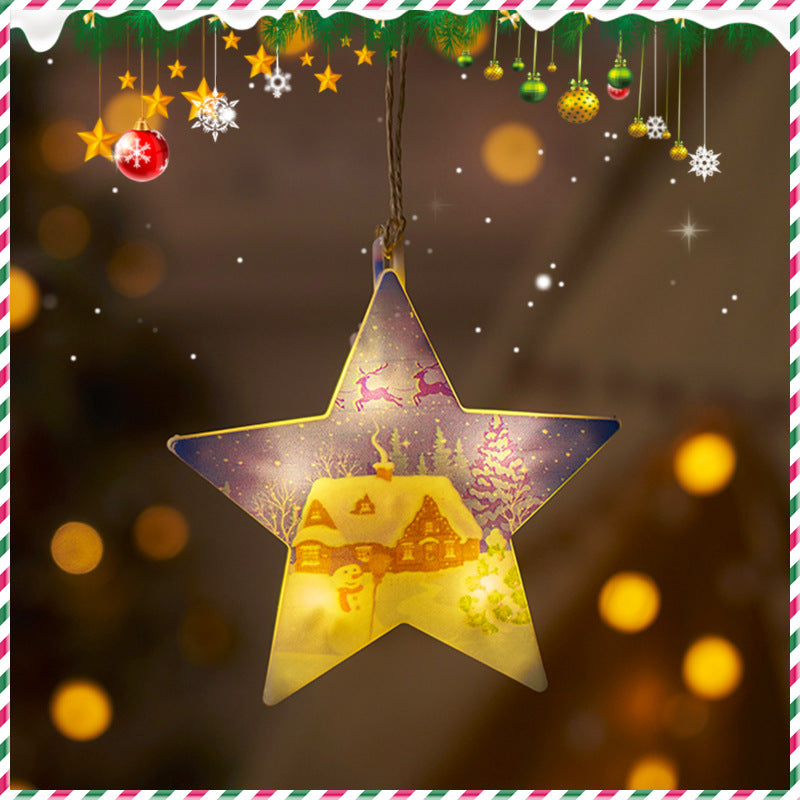 Festive Hanging Christmas Lights with Decorative Characters