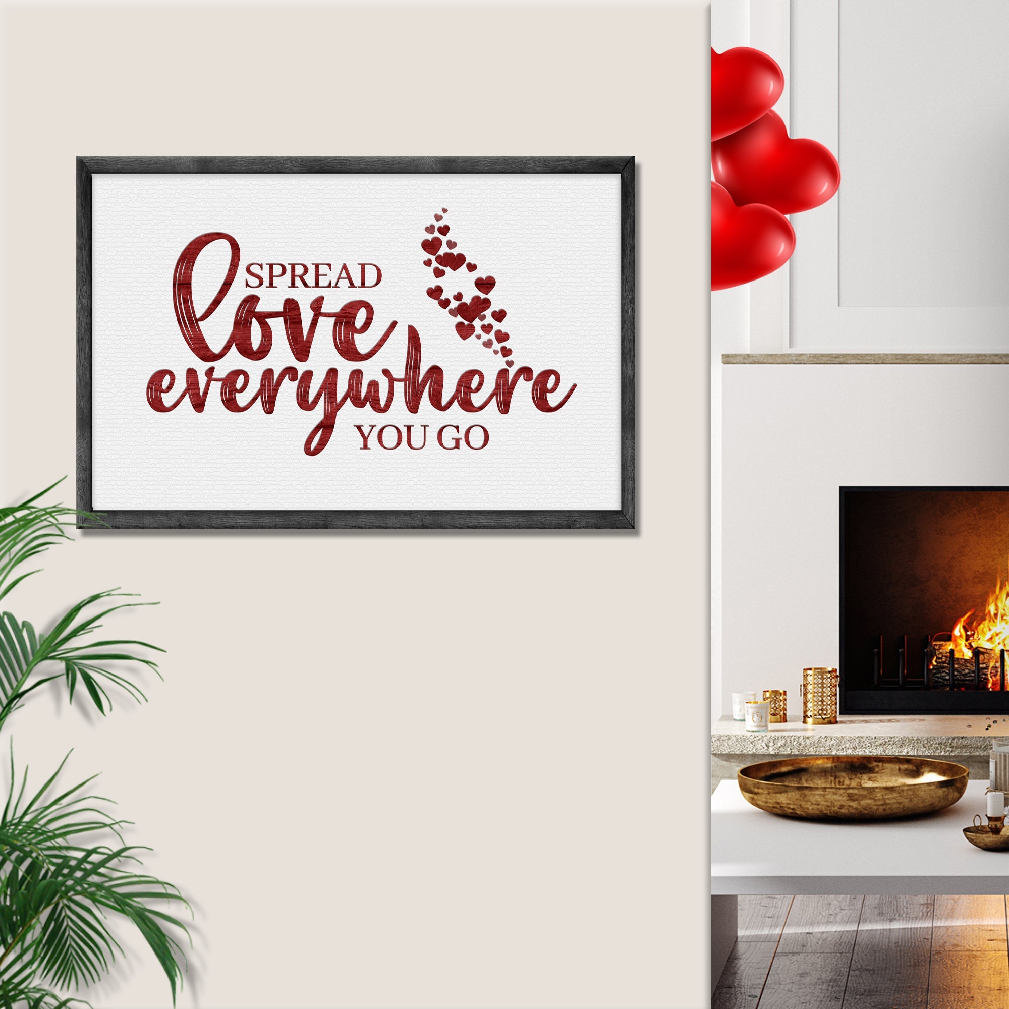 Valentine's Day Wall Art Sign - Durable Canvas Decor